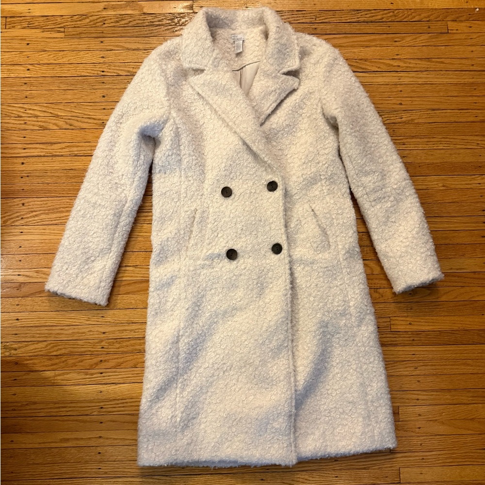 Chic Cream Double-Breasted Teddy Jacket